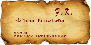 Führer Krisztofer névjegykártya