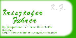 krisztofer fuhrer business card